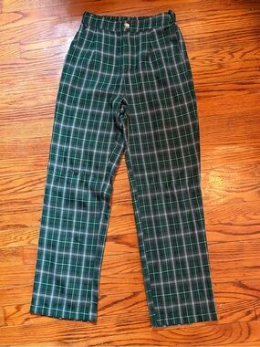 Green Plaid Ladies’ Pants